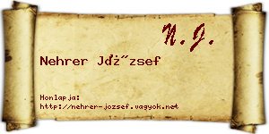 Nehrer József névjegykártya