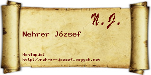 Nehrer József névjegykártya